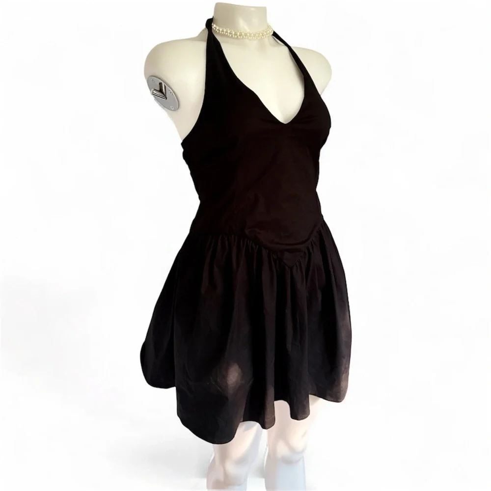 Wild Fable Black Backless Halter Dress